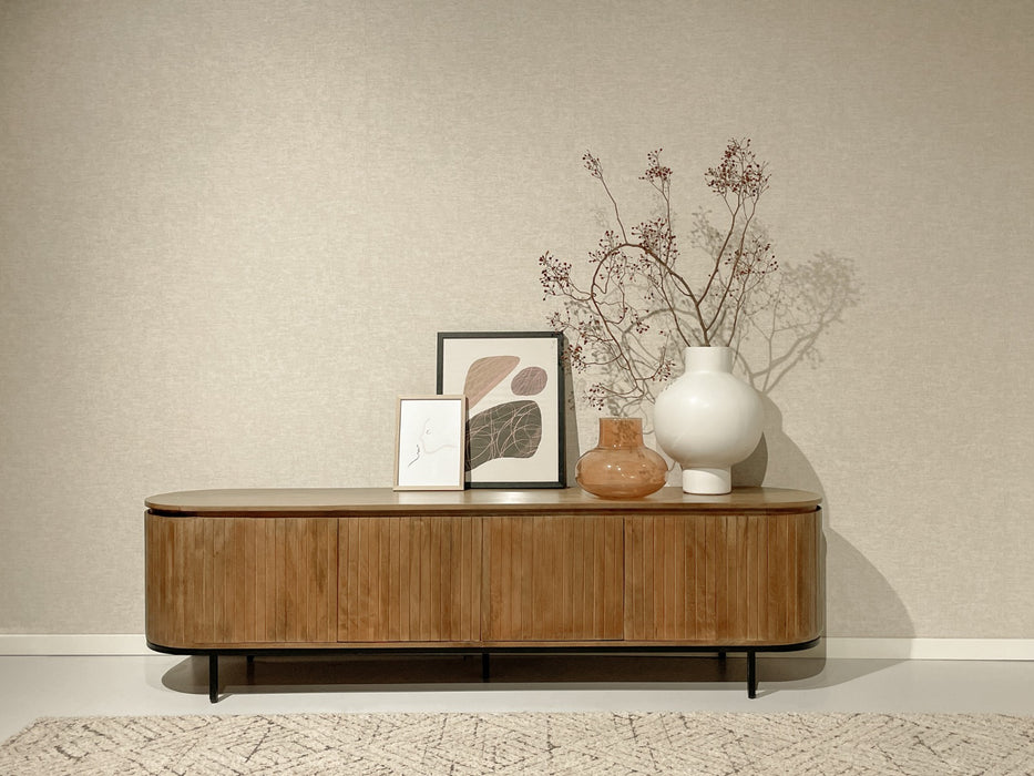 Kast Noor Mangohout Naturel hout 210x43x56 cm-TV-meubels-Livingfurn