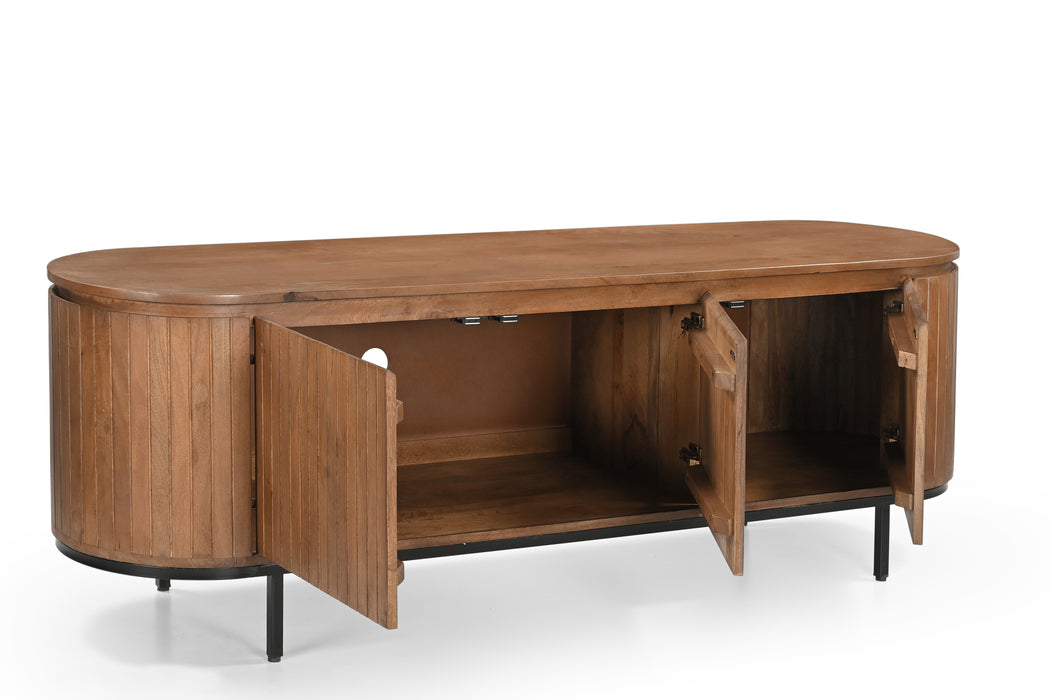 Kast Noor Mangohout Naturel hout 43x170x56 cm-TV-meubels-Livingfurn