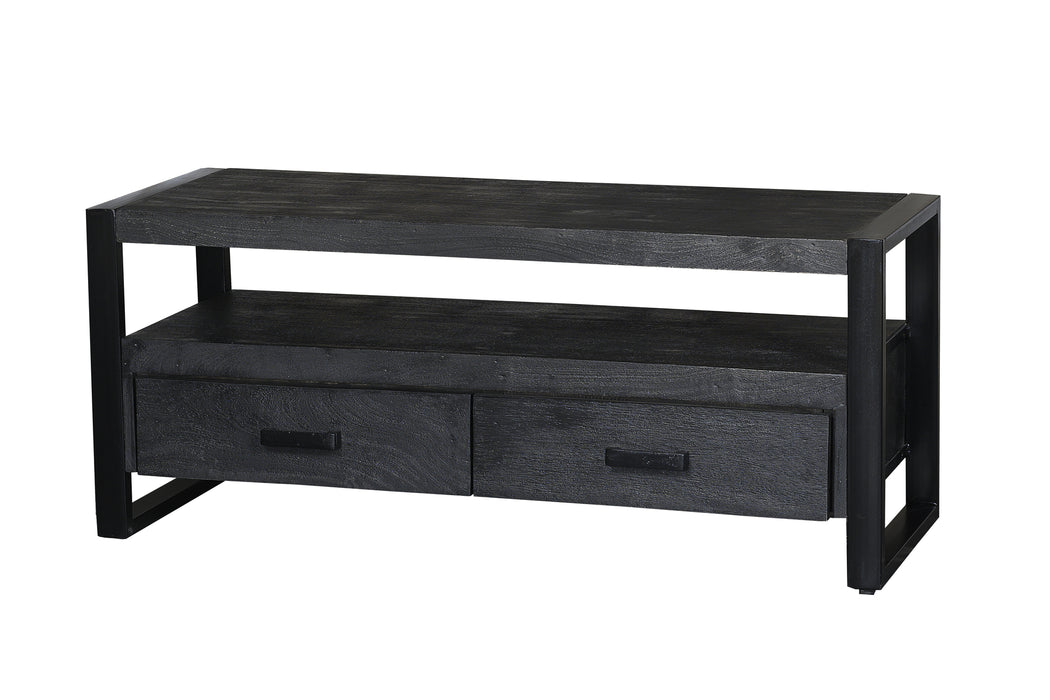 Kast Norris Mangohout Zwart 120x45x50 cm-TV-meubels-Livingfurn