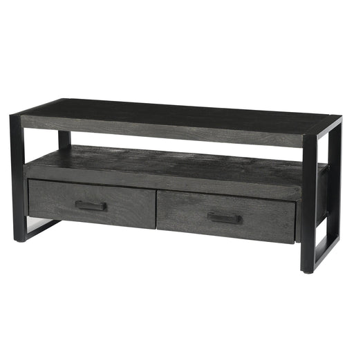 Kast Norris Mangohout Zwart 120x45x50 cm-TV-meubels-Livingfurn