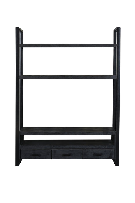 Kast Norris Mangohout Zwart 150x45x200 cm-TV-meubels-Livingfurn