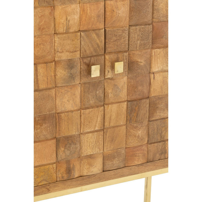 Kast Op poten Nino Metaal | Mango Hout Natuurlijk | Gold-Opbergkasten-J-Line