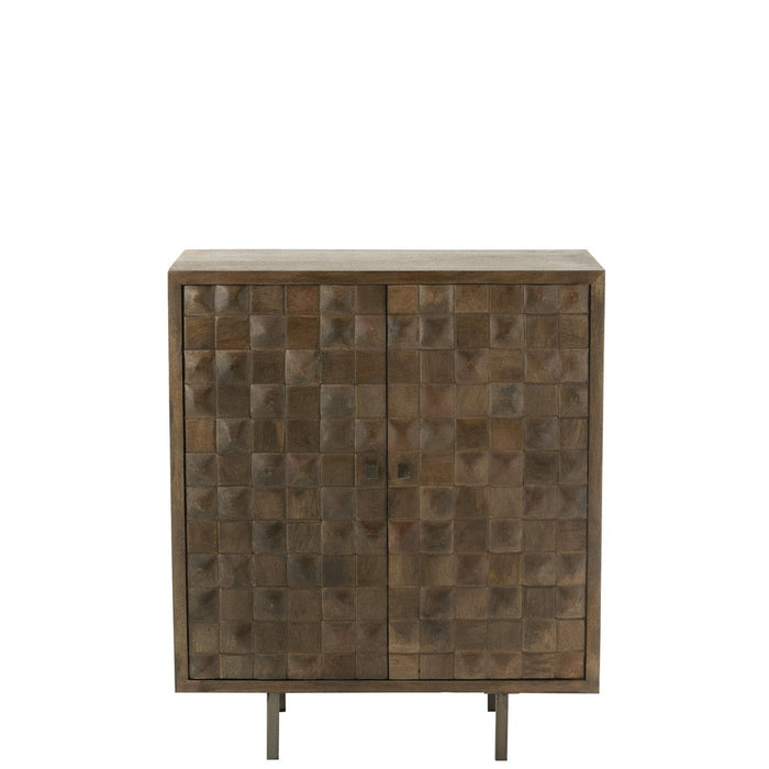 Kast Pino Metaal | Mango Hout Brown | Grey-Opbergkasten-J-Line