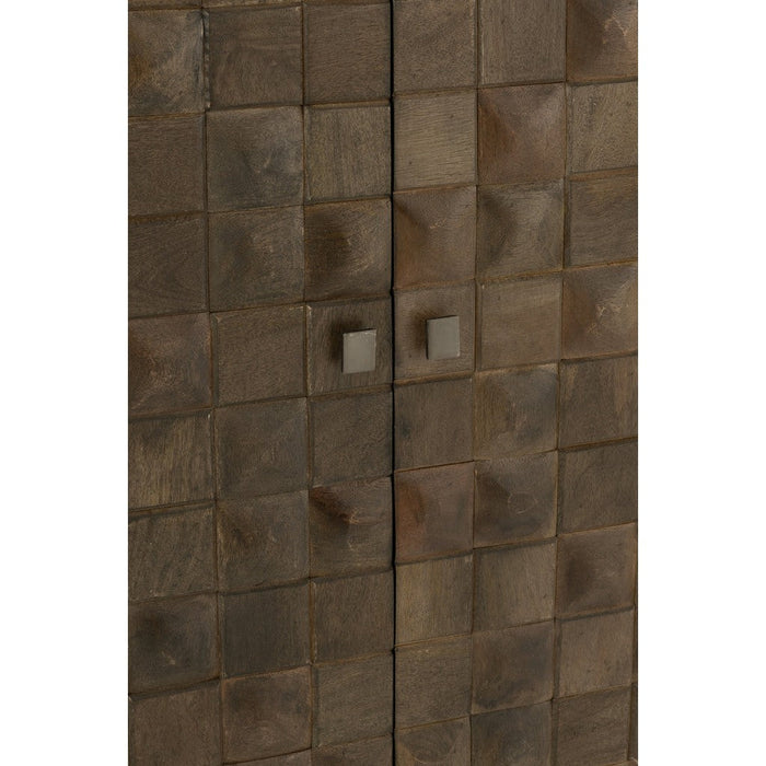 Kast Pino Metaal | Mango Hout Brown | Grey-Opbergkasten-J-Line