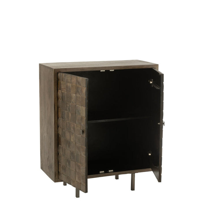 Kast Pino Metaal | Mango Hout Brown | Grey-Opbergkasten-J-Line