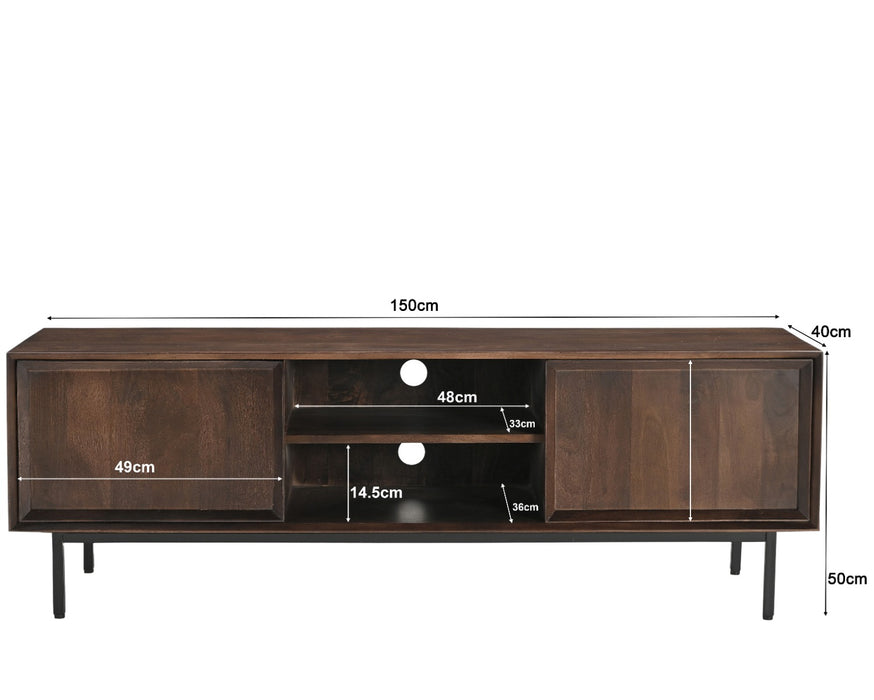 Kast Ravenstein Mangohout Bruin 50x40x150 cm-TV-meubels-Livingfurn
