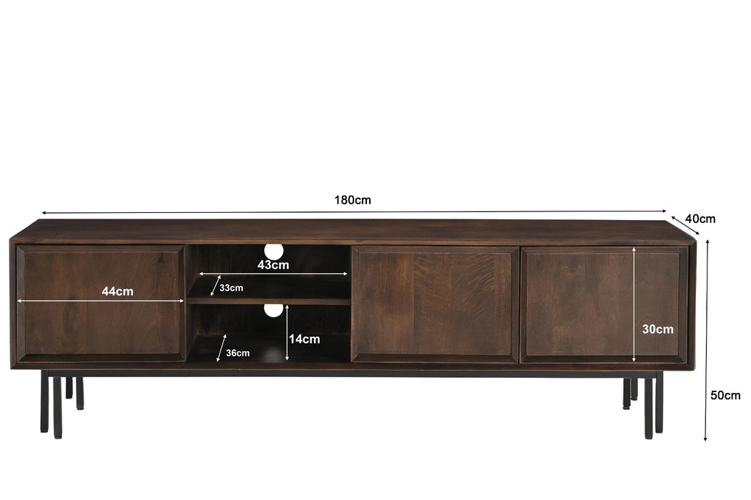 Kast Ravenstein Mangohout Bruin 50x40x180 cm-TV-meubels-Livingfurn