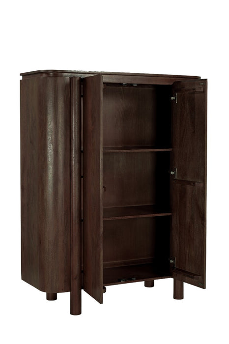 Kast Salano Mangohout Bruin 115x43x150 cm-Opbergkasten-Livingfurn