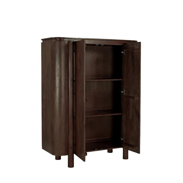Kast Salano Mangohout Bruin 115x43x150 cm-Opbergkasten-Livingfurn