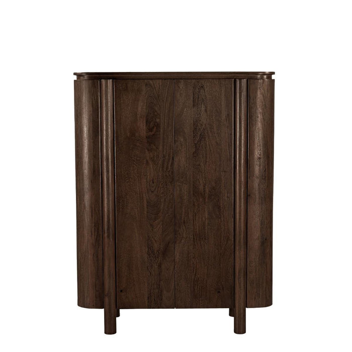Kast Salano Mangohout Bruin 115x43x150 cm-Opbergkasten-Livingfurn