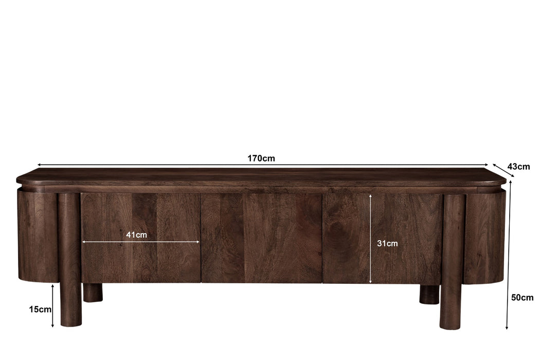 Kast Salano Mangohout Bruin 170x43x50 cm-TV-meubels-Livingfurn