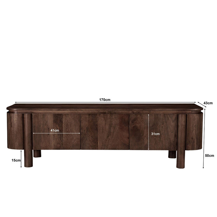 Kast Salano Mangohout Bruin 170x43x50 cm-TV-meubels-Livingfurn