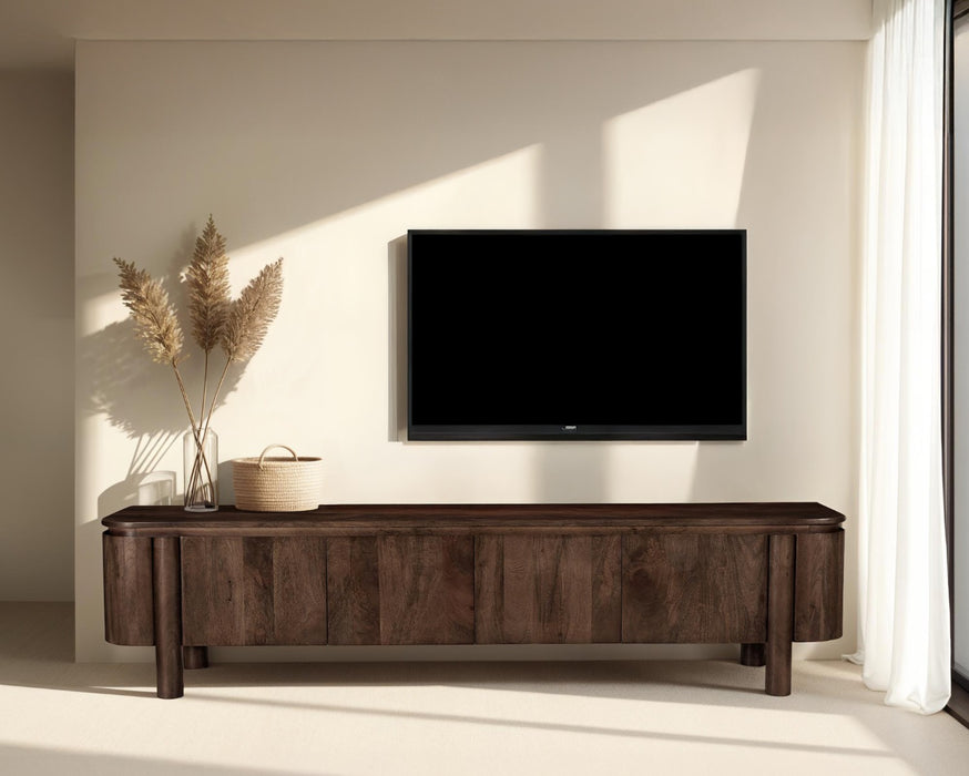 Kast Salano Mangohout Bruin 210x43x50 cm-TV-meubels-Livingfurn