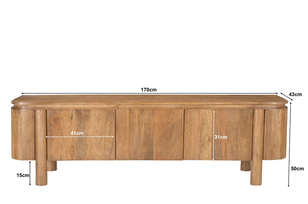 Kast Salano Mangohout Naturel hout 170x43x50 cm-TV-meubels-Livingfurn
