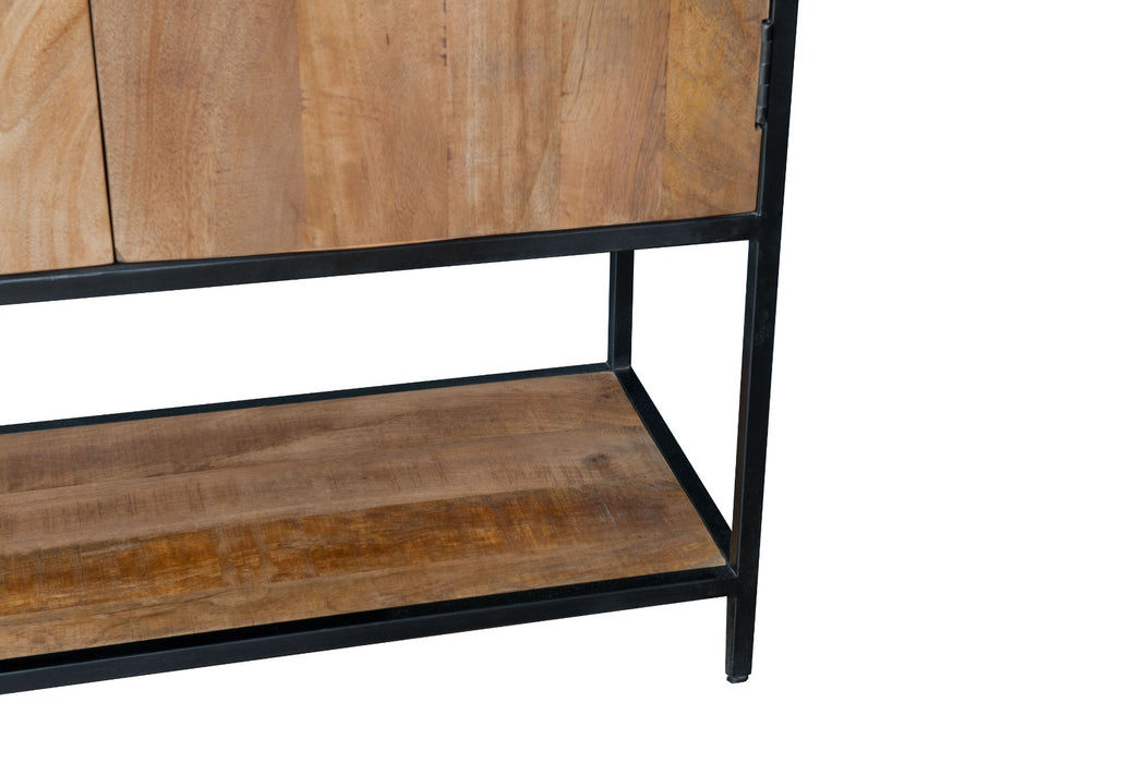 Kast Sturdy Mangohout Naturel hout 100x40 cm-Opbergkasten-Livingfurn