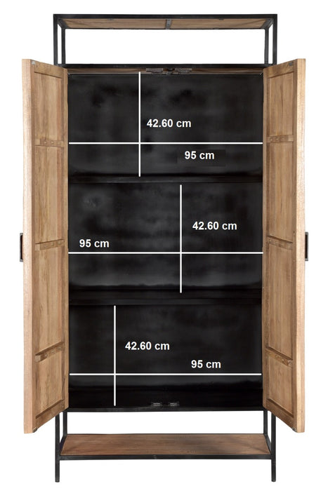 Kast Sturdy Mangohout Naturel hout 100x40 cm-Opbergkasten-Livingfurn