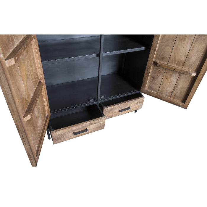 Kast Sturdy Mangohout Naturel hout 100x40x170 cm-Opbergkasten-Livingfurn