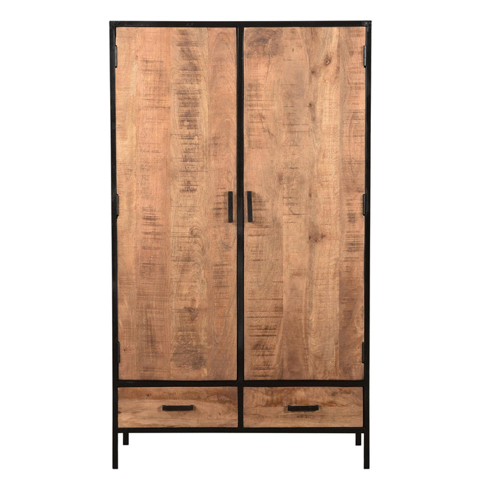 Kast Sturdy Mangohout Naturel hout 100x40x170 cm-Opbergkasten-Livingfurn