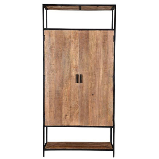 Kast Sturdy Mangohout Naturel hout 100x40x210 cm-Opbergkasten-Livingfurn