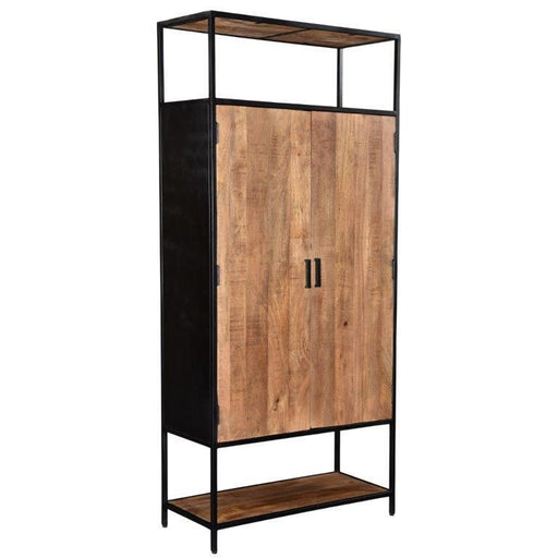 Kast Sturdy Mangohout Naturel hout 100x40x210 cm-Opbergkasten-Livingfurn