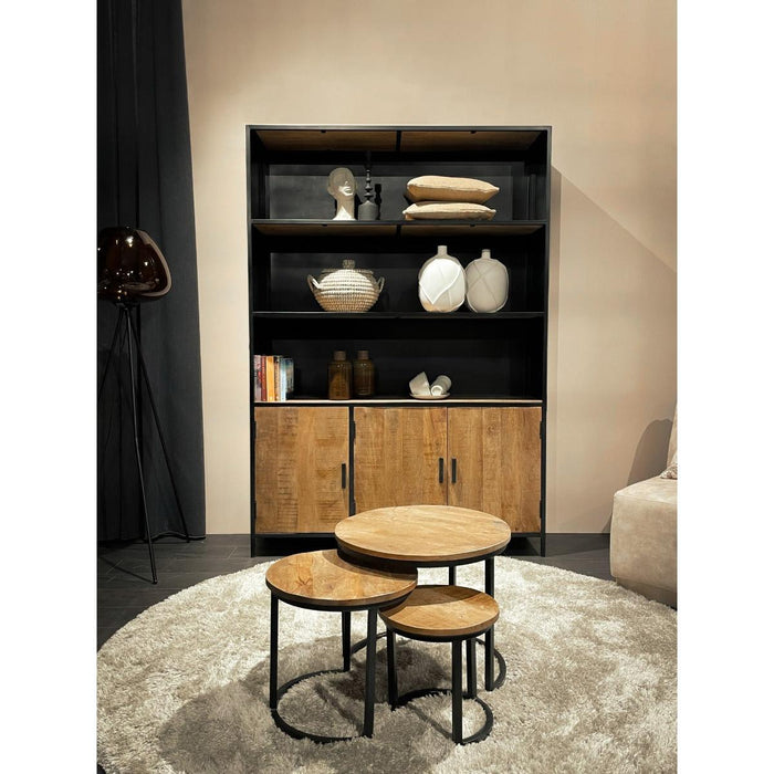 Kast Sturdy Mangohout Naturel hout 120x40x200 cm-Opbergkasten-Livingfurn