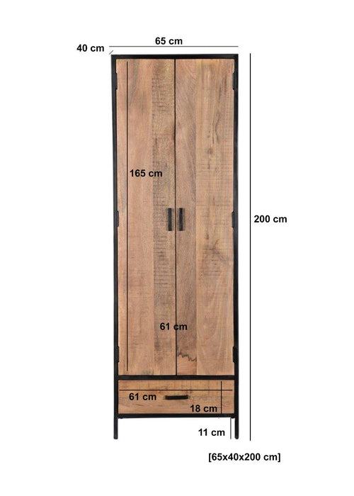 Kast Sturdy Mangohout Naturel hout 65x40 cm-Opbergkasten-Livingfurn