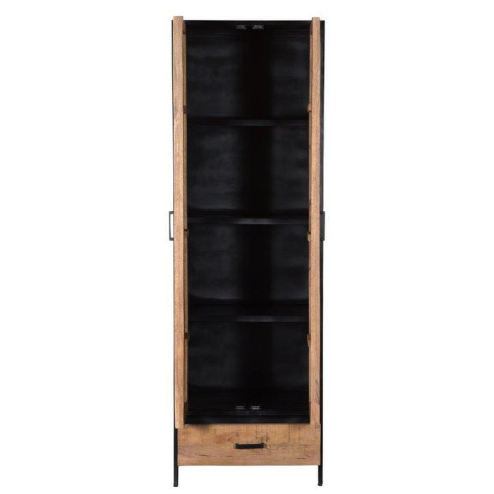 Kast Sturdy Mangohout Naturel hout 65x40x200 cm-Opbergkasten-Livingfurn