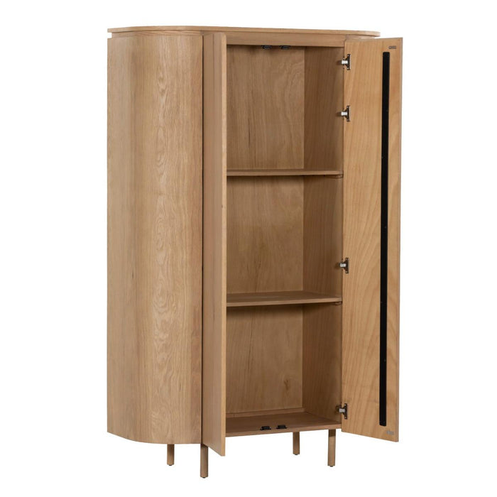 Kast Tobago Eikenhout fineer Naturel hout 115x43x180 cm-Opbergkasten-Livingfurn