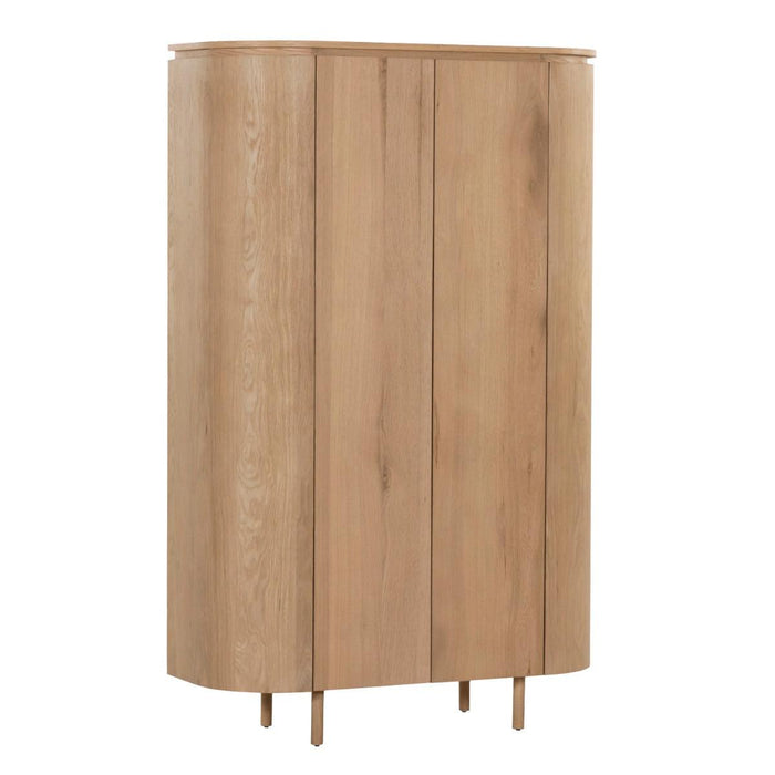 Kast Tobago Eikenhout fineer Naturel hout 115x43x180 cm-Opbergkasten-Livingfurn