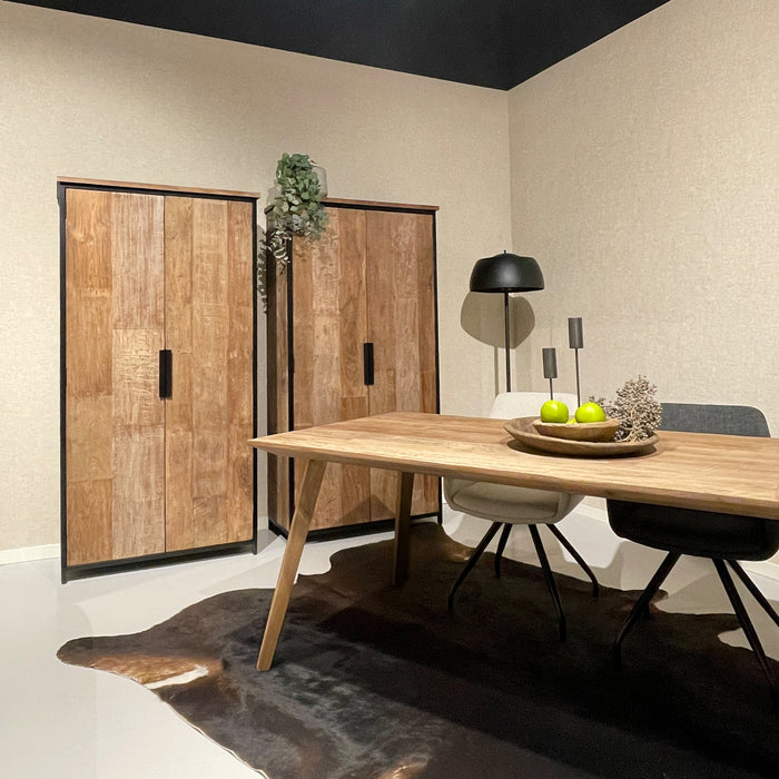 Kast Tomar Teakhout Naturel hout 100x40x195 cm-Opbergkasten-Livingfurn