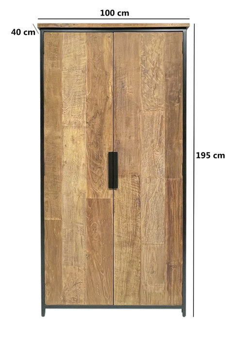 Kast Tomar Teakhout Naturel hout 100x40x195 cm-Opbergkasten-Livingfurn
