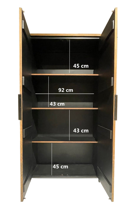 Kast Tomar Teakhout Naturel hout 100x40x195 cm-Opbergkasten-Livingfurn