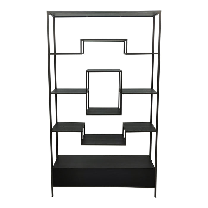 Kast Vakkenkast Zwart 40x110 cm-Opbergkasten-PTMD