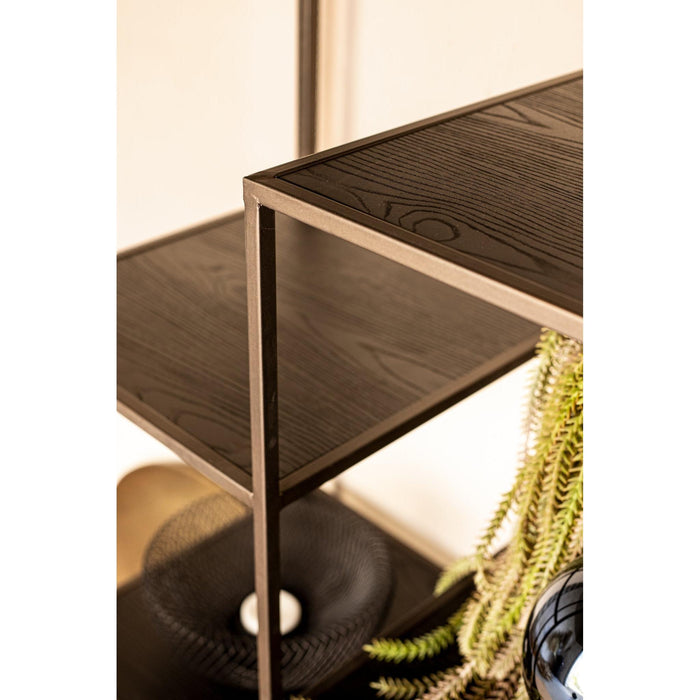 Kast Vakkenkast Zwart 40x110 cm-Opbergkasten-PTMD