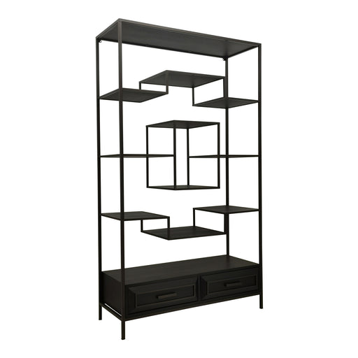 Kast Vakkenkast Zwart 40x110 cm-Opbergkasten-PTMD
