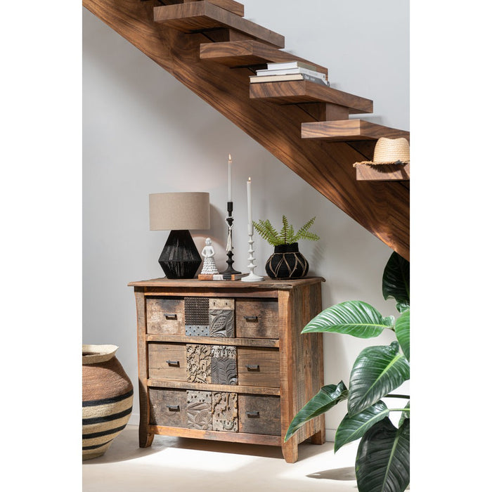 Kast Verouderd hout bruin-Ladenkasten-J-Line