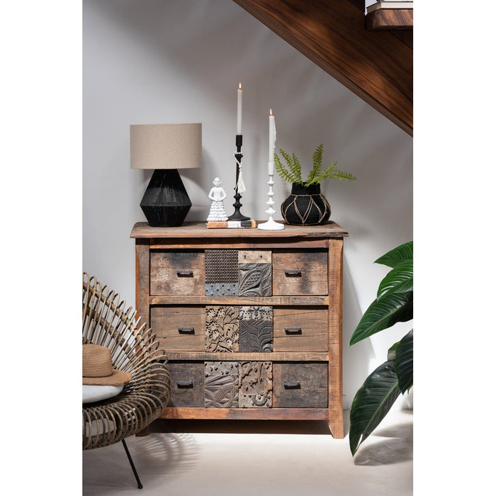 Kast Verouderd hout bruin-Ladenkasten-J-Line