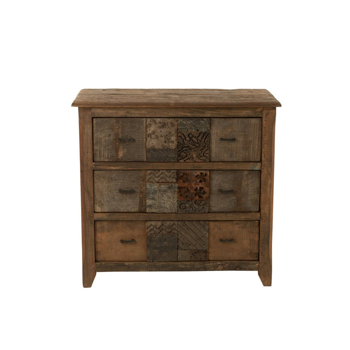 Kast Verouderd hout bruin-Ladenkasten-J-Line