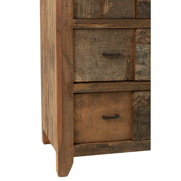 Kast Verouderd hout bruin-Ladenkasten-J-Line