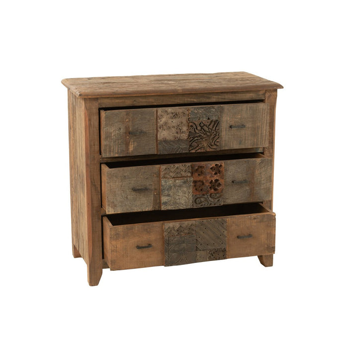 Kast Verouderd hout bruin-Ladenkasten-J-Line