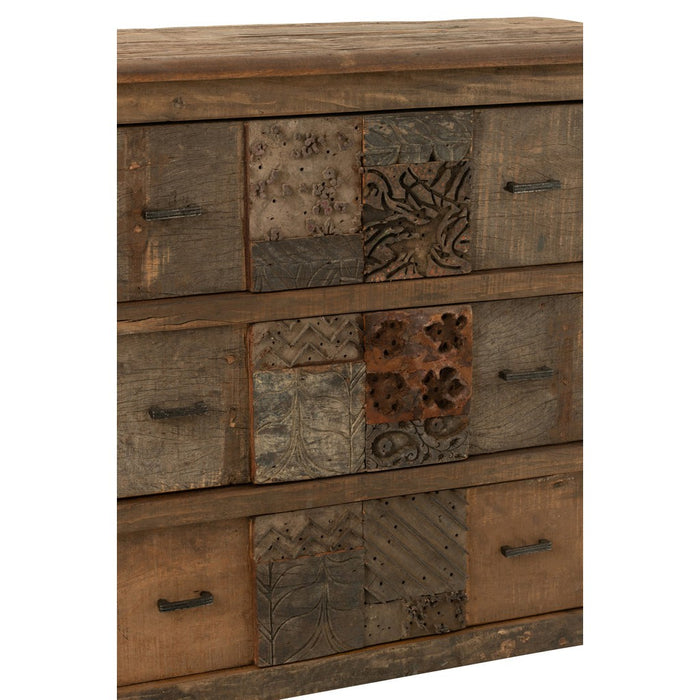 Kast Verouderd hout bruin-Ladenkasten-J-Line