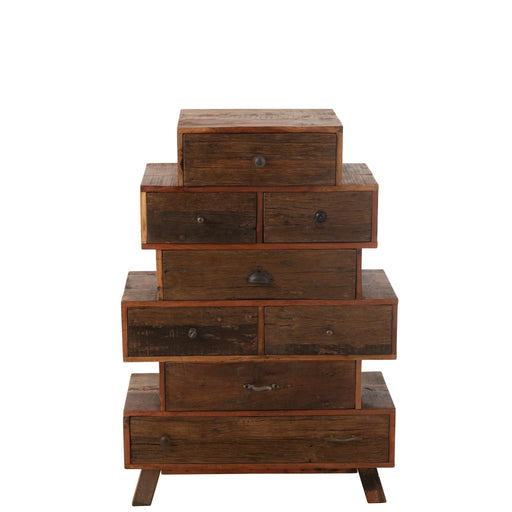 Kast Vinto Gerecycleerd Recycled Hout Beige 76x35x109 cm-Opbergkasten-J-Line