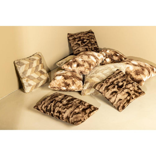 Kathleen Crème Imitatiebont Sierkussen Vierkant L-Decoratief kussen-PTMD