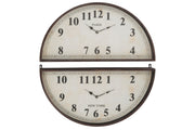 Klok 2 Pieces Paris London Metaal Bruin 74x34x7 cm-Klokken-J-Line