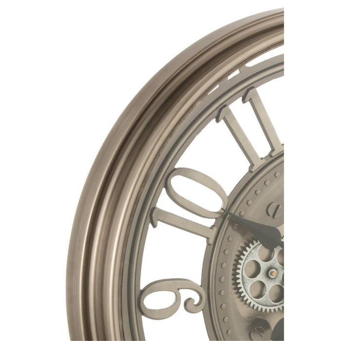Klok Bronze Glas Antiek 53 cm-Wanddecoratie-J-Line