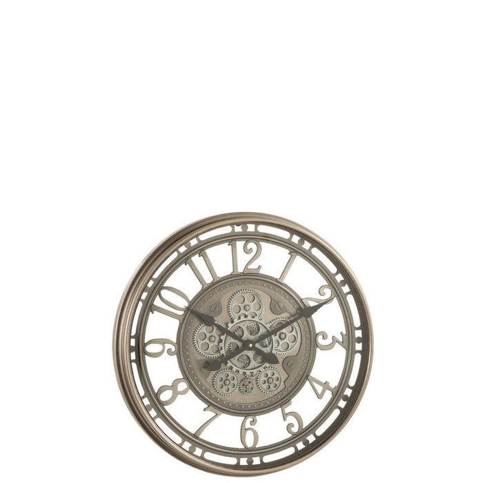 Klok Bronze Glas Antiek 53 cm-Wanddecoratie-J-Line