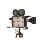 Klok Camera On Tripod IJzer Zwart 56x56x107.5 cm-Klokken-J-Line