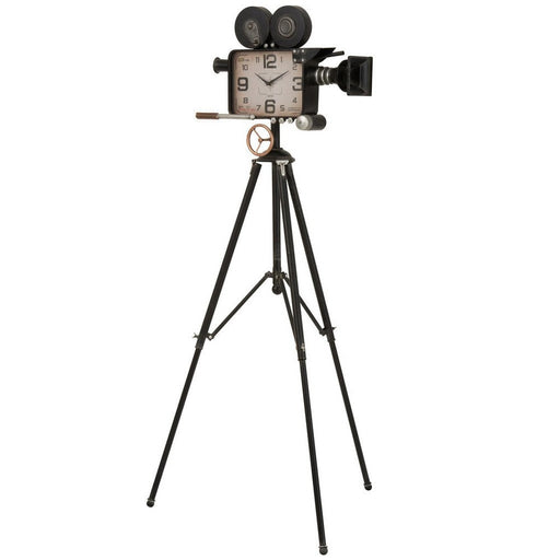 Klok Camera On Tripod IJzer Zwart-Klokken-J-Line