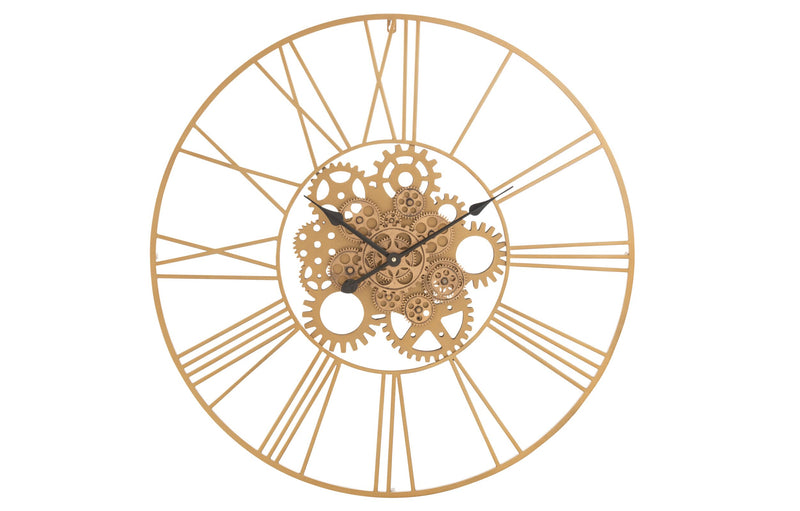Klok Goud Kunststof Rond 80 cm 80x80x4 cm-Klokken-J-Line