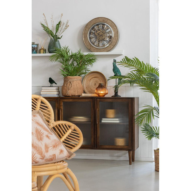 Klok Goud Mdf Antiek 50 cm 50x50x8 cm-Klokken-J-Line